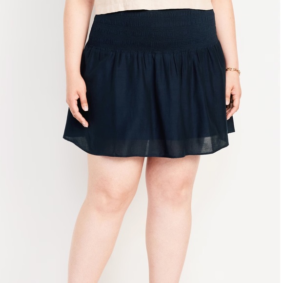 NWT OLD NAVY Smocked-Waist Mini Skirt Color: In The Navy - Picture 8 of 11